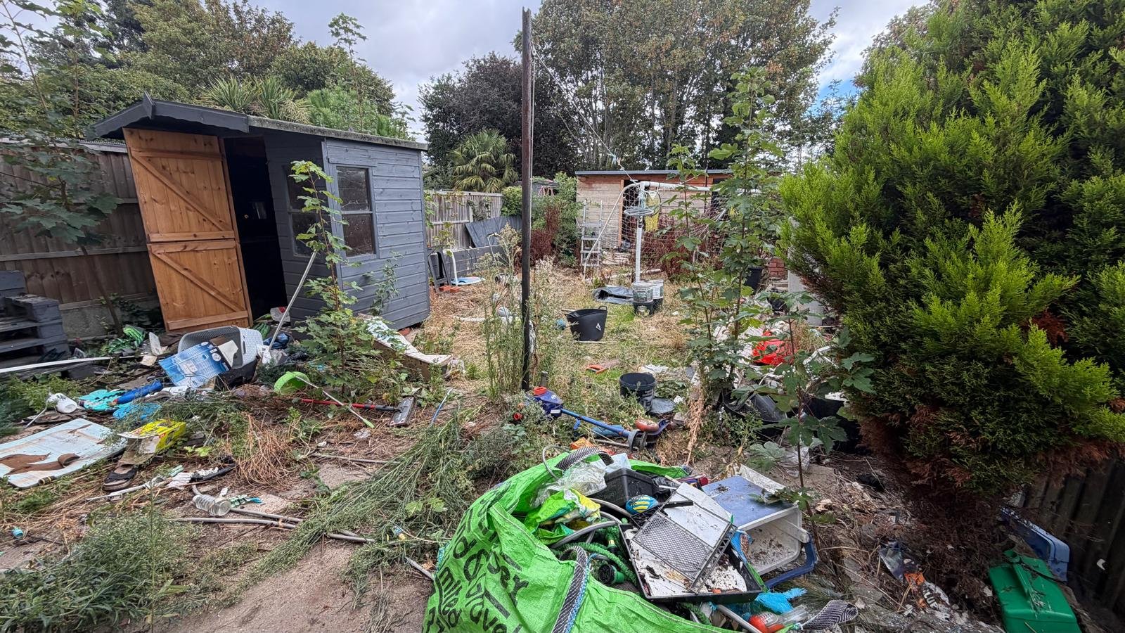 Old shed and garden before clearance