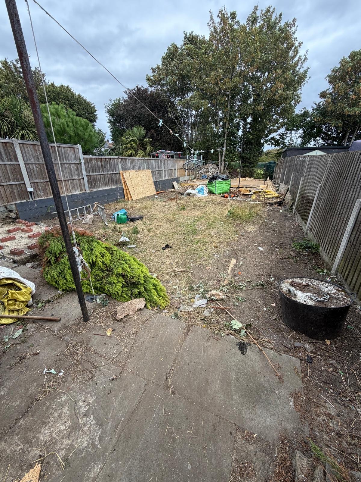 Garden after shed removal and clearance