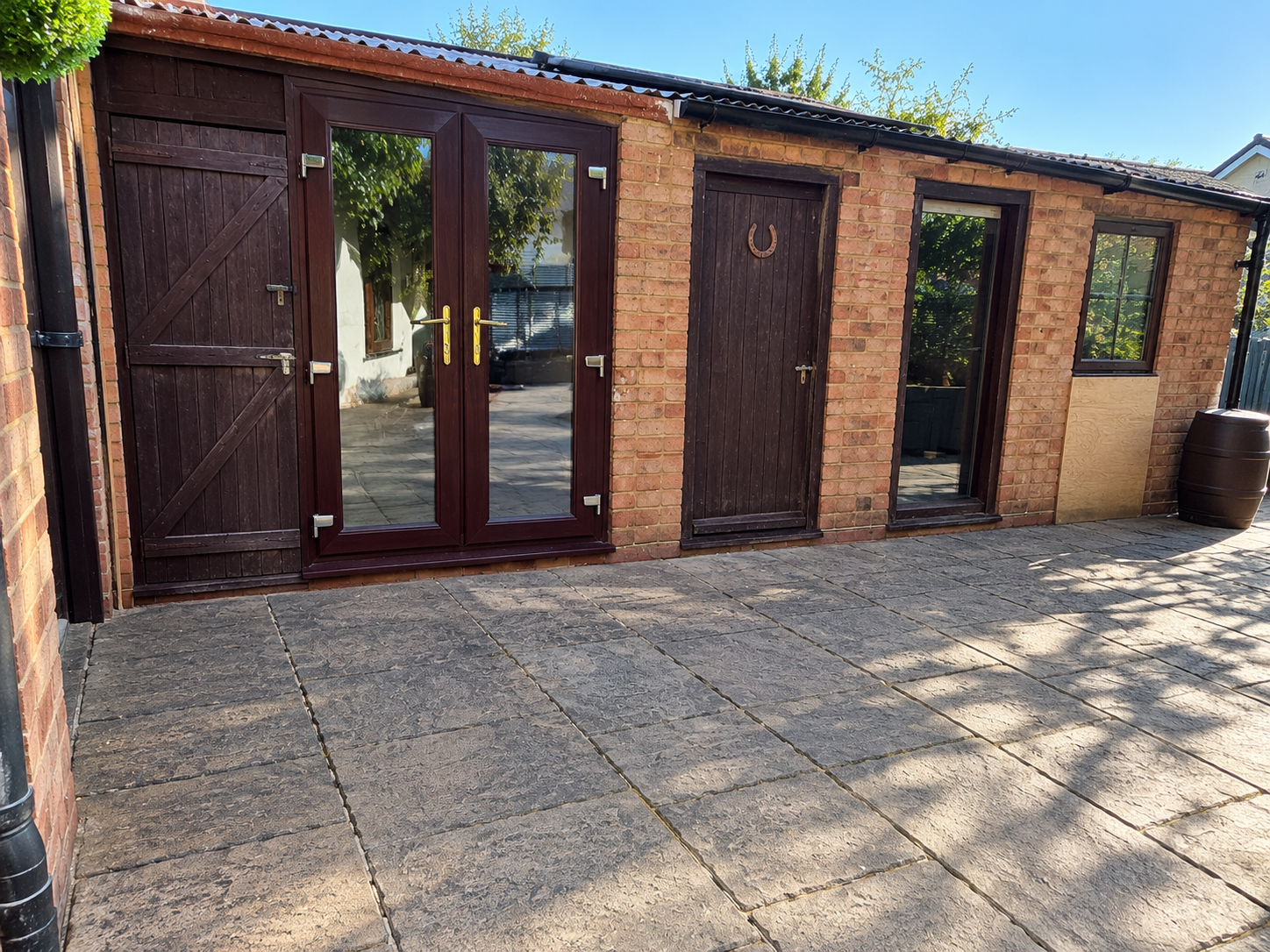 Clear house front door