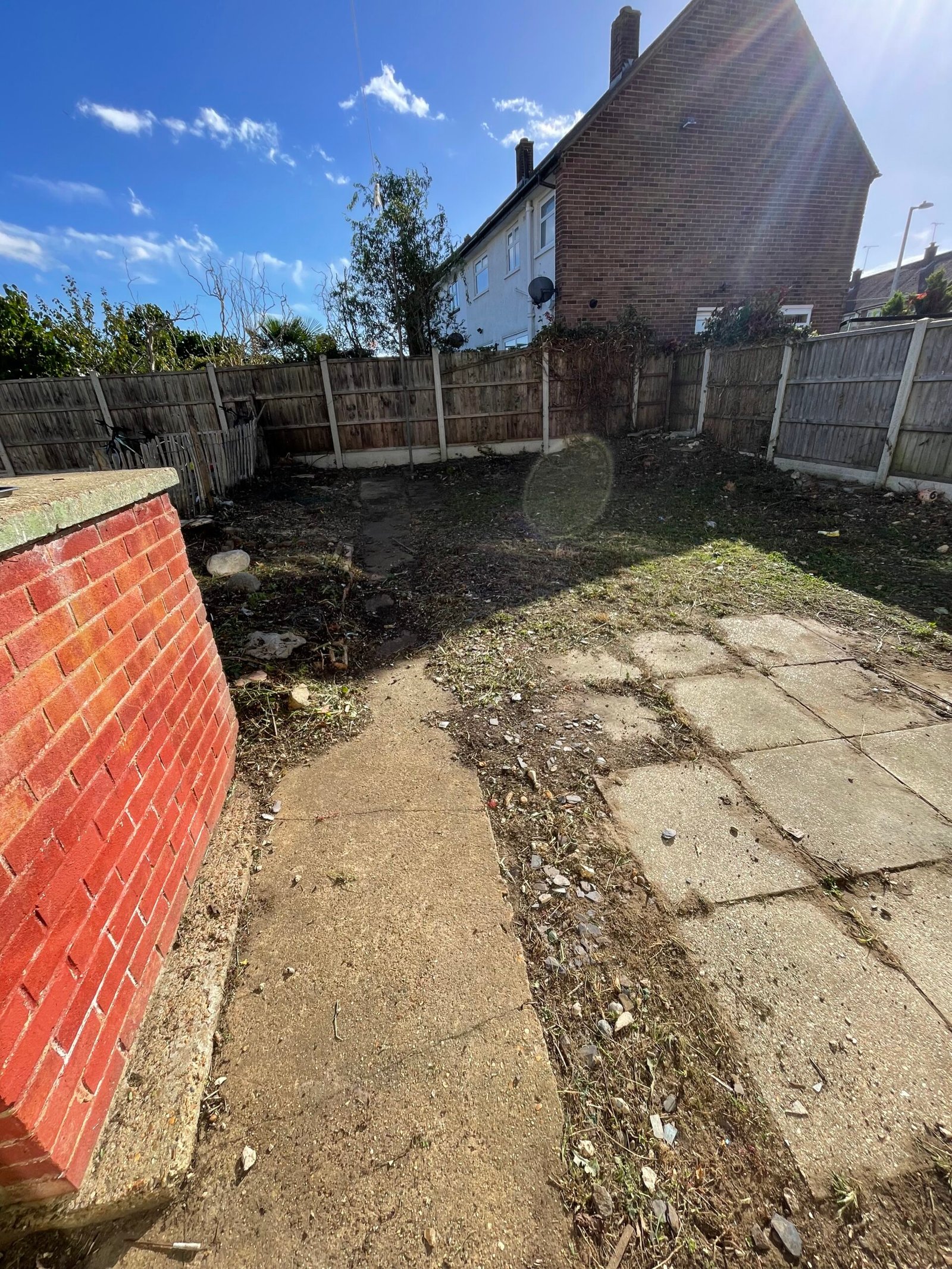 Garden cleared of bramble and rubbesh